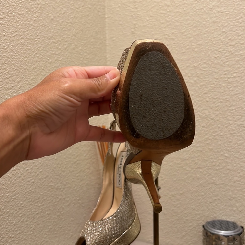 Gold Jimmy Choo heels - Picture 3 of 4